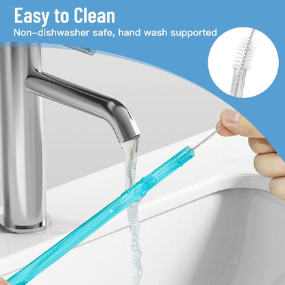 10Pcs Wiederverwendbare Hartplastik Strohhalme, kompatibel mit Stanley