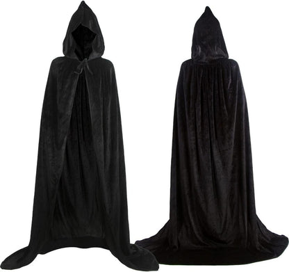 150cm Vampir Umhang Schwarz Kapuzenumhang Halloween Kostüm