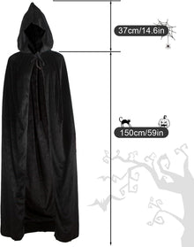 Vampir Umhang 150cm Schwarz Halloween Kostüm Erwachsene
