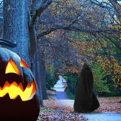 150cm Vampir Umhang Schwarz Kapuze Erwachsene Halloween Costume