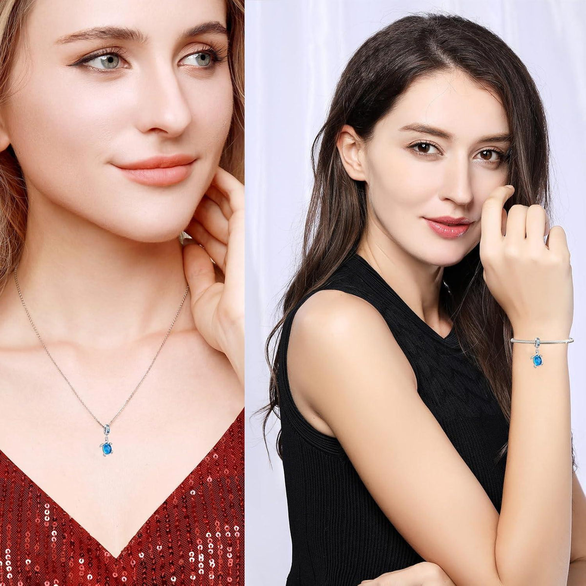 925 Sterling Silber Schildkröte Charm Anhänger für Damen Armband Halskette