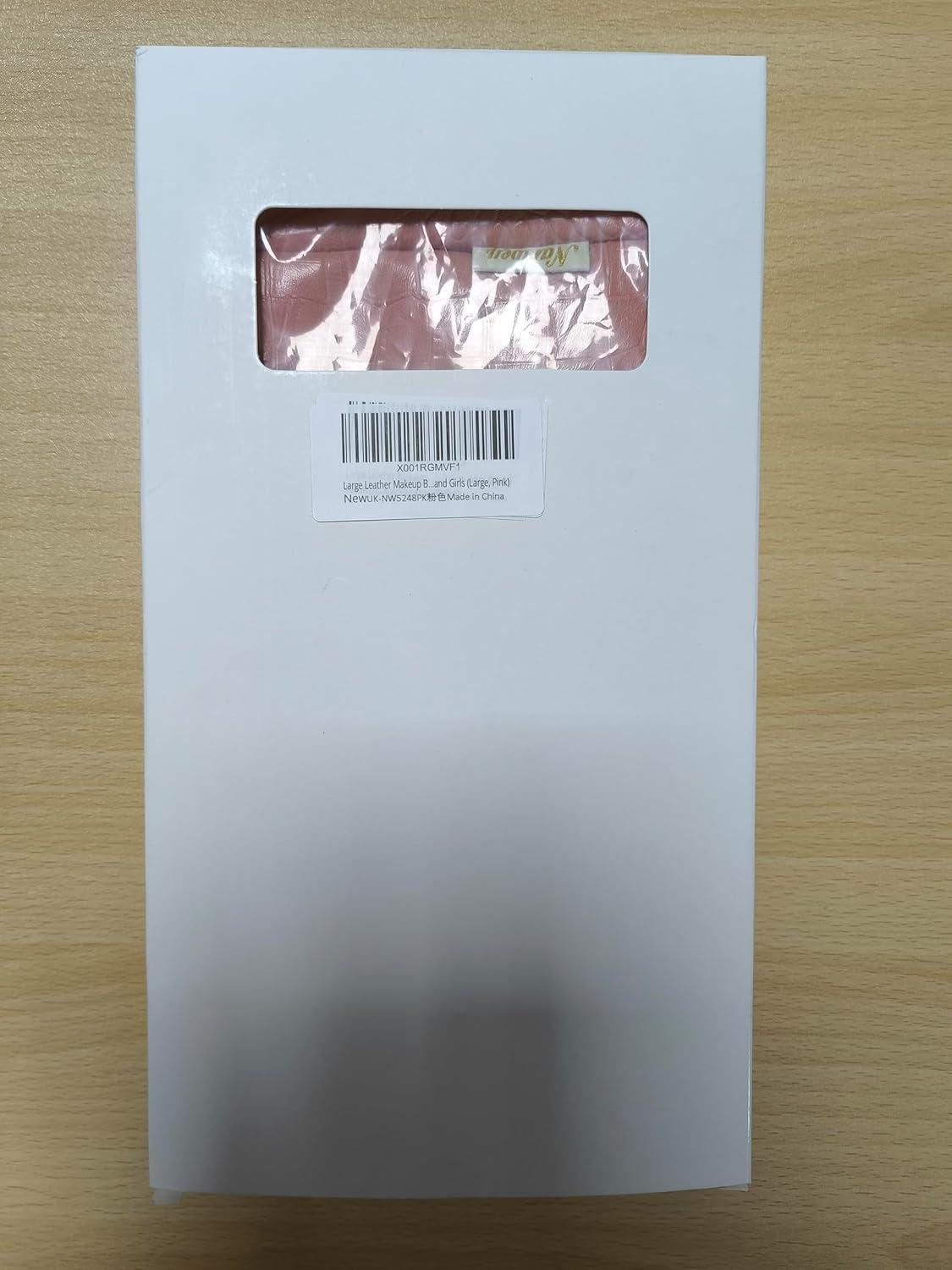 Narwey Reise Kosmetiktasche Leder Make-up-Tasche Groß Rosa