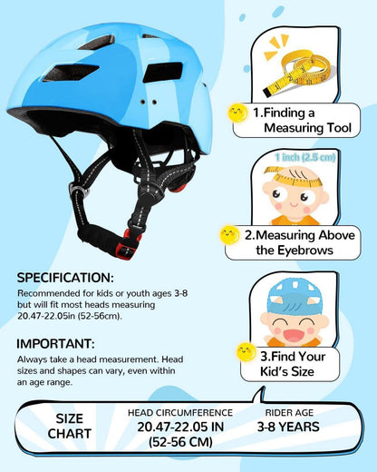 Kinder Fahrradhelm Mädchen Jungen verstellbar blau 52-56 cm S