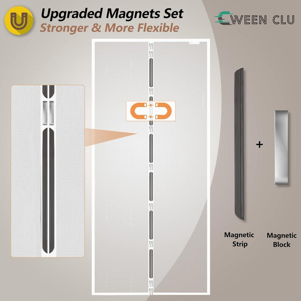 Fliegengitter Tür 80x230 cm – Magnet, Bohrenfrei & Haustierfreundlich