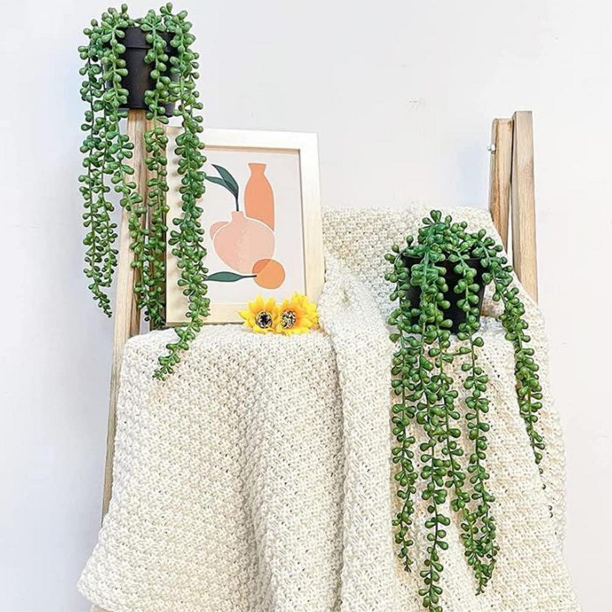 Hängende Kunstpflanze mit Topf – 2er Set, 47cm
