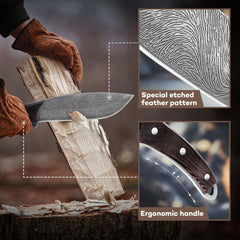 Dragon Creek Bushcraft Survival Messer mit Feststehender Klinge und