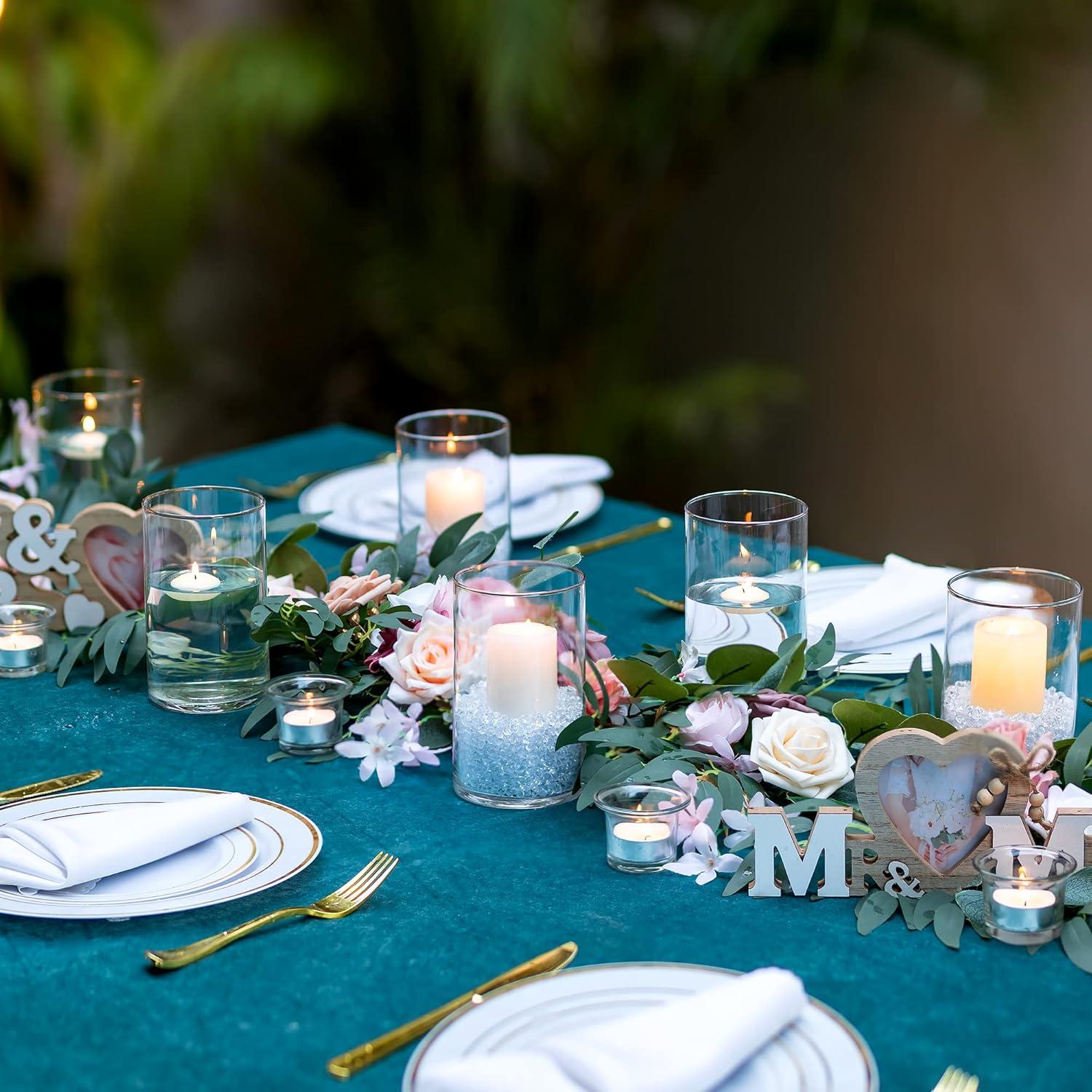 Glasseam Zylinder Glasvase 12er Set 15cm Blumenvase für Hochzeit Tischdeko