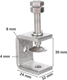 8 Stück C klemme 30mm Edelstahl 304 Schraubklemme