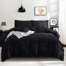 Bettwäsche Set Mikrofaser Schwarz 220x240