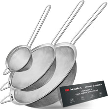 Feinmaschiges Sieb Set, Edelstahl-Drahtsieb mit Griff