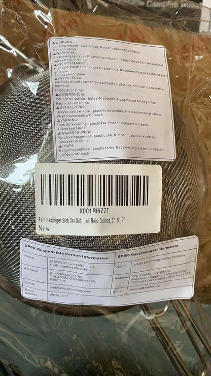 Feinmaschiges Sieb Set - Edelstahl Drahtsieb für Küche, Mehrzweck Metall Feinsieb, perfekt für Lebensmittel, Reis, Quinoa