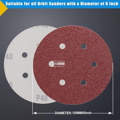 Schleifscheiben 150mm Klett P120 für Exzenterschleifer 50 Stück