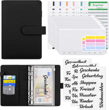 Budget Planner Deutsch A6 PU-Leder Geld Organizer