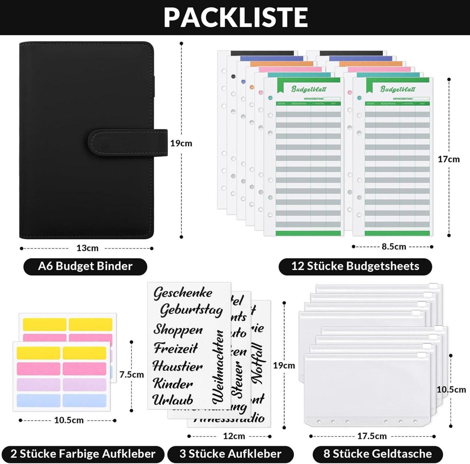 Budget Binder A6 deutsch: Geld Organizer mit