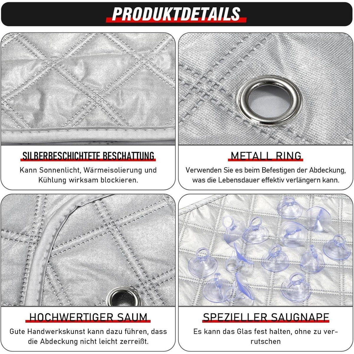 Thermatte Sonnenschutz VW T5 T6 LWB – 8tlg. Frontscheibe & Seitenscheiben
