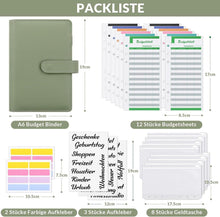 Deutsch A6 Budget Binder Geldumschläge Budget Blätter