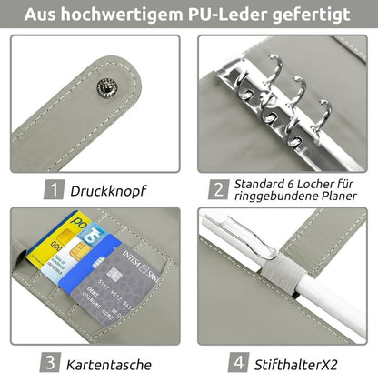 KONVINIT Budget Planner A6 mit Geldumschlägen und Budget Blättern, grau