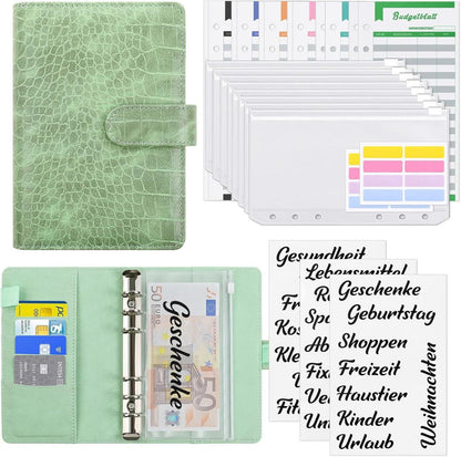 Budget Planner A6 mit Geldumschlägen und Labels, Finanzplaner Set