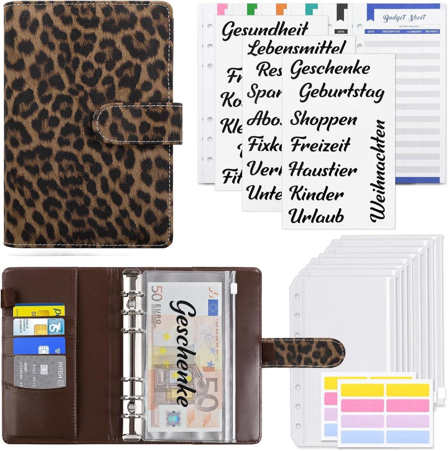 Budget Binder A6 mit Geldumschlägen und Kategorien-Etiketten