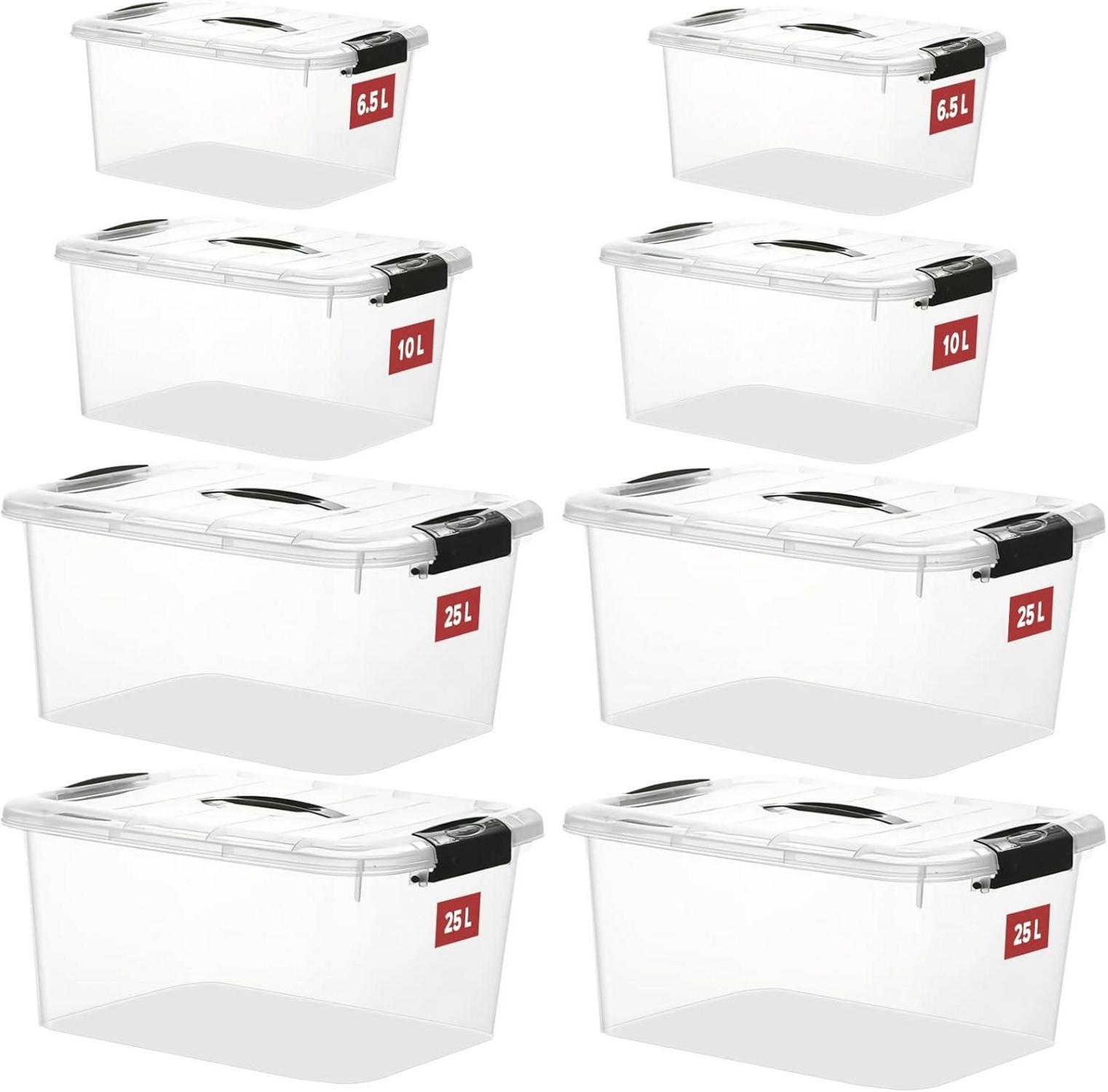 Greentainer Stapelbare Kunststoff Aufbewahrungsboxen 8er Set