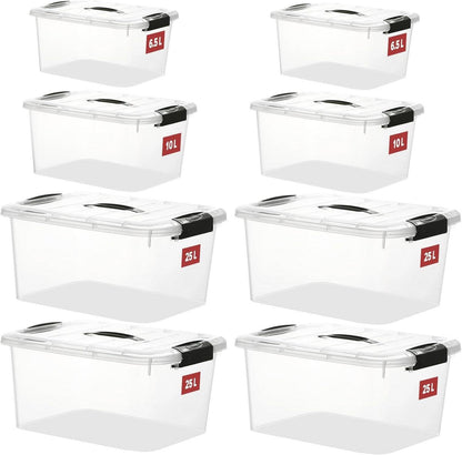 Greentainer Stapelbare Kunststoff Aufbewahrungsboxen 8er Set