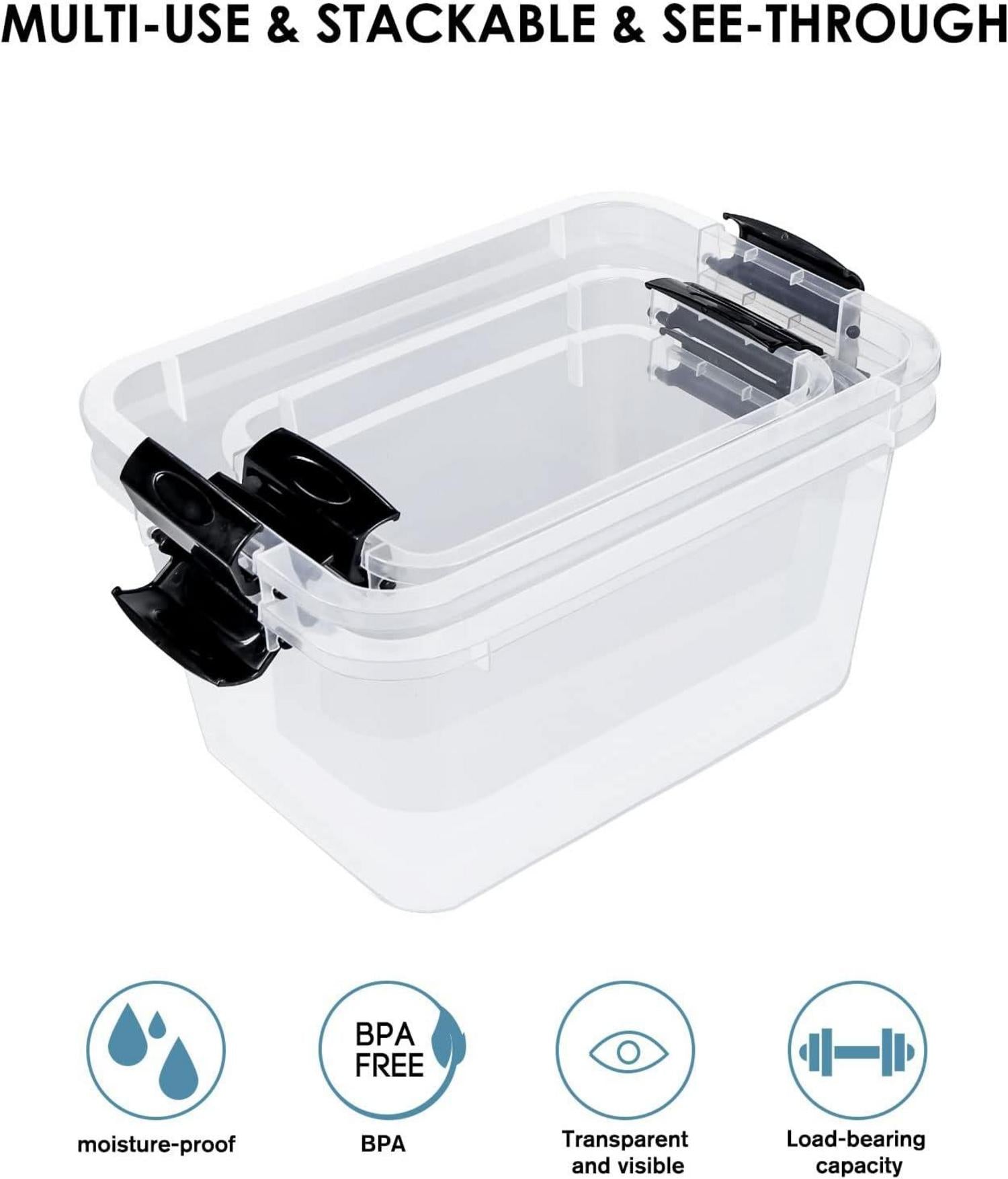 Greentainer Aufbewahrungsboxen Set mit Deckel Stapelbar 8er Organizer Transparent