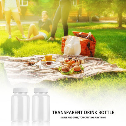 12x Klare PET Saftflaschen 100ml mit Deckel+Aufkleber - Wiederverwendbar, ideal