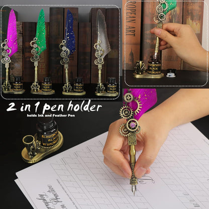 Kalligraphie Feder Set Vintage Signature Pen Lila Luxus