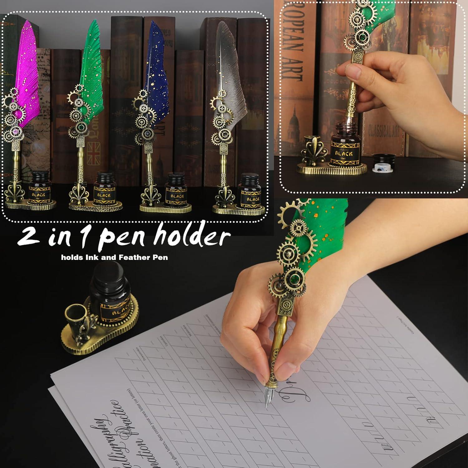 Kalligraphie Federkiel Tinten Set Vintage Stift Luxus grün