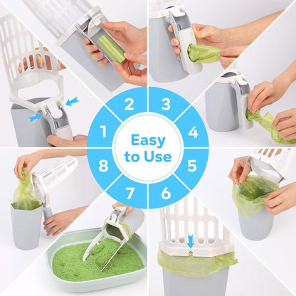 Upgraded Katzenstreuschaufel mit Halterung, Bags