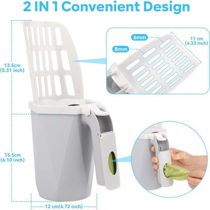 Upgraded Katzenstreuschaufel mit Halterung, Bags