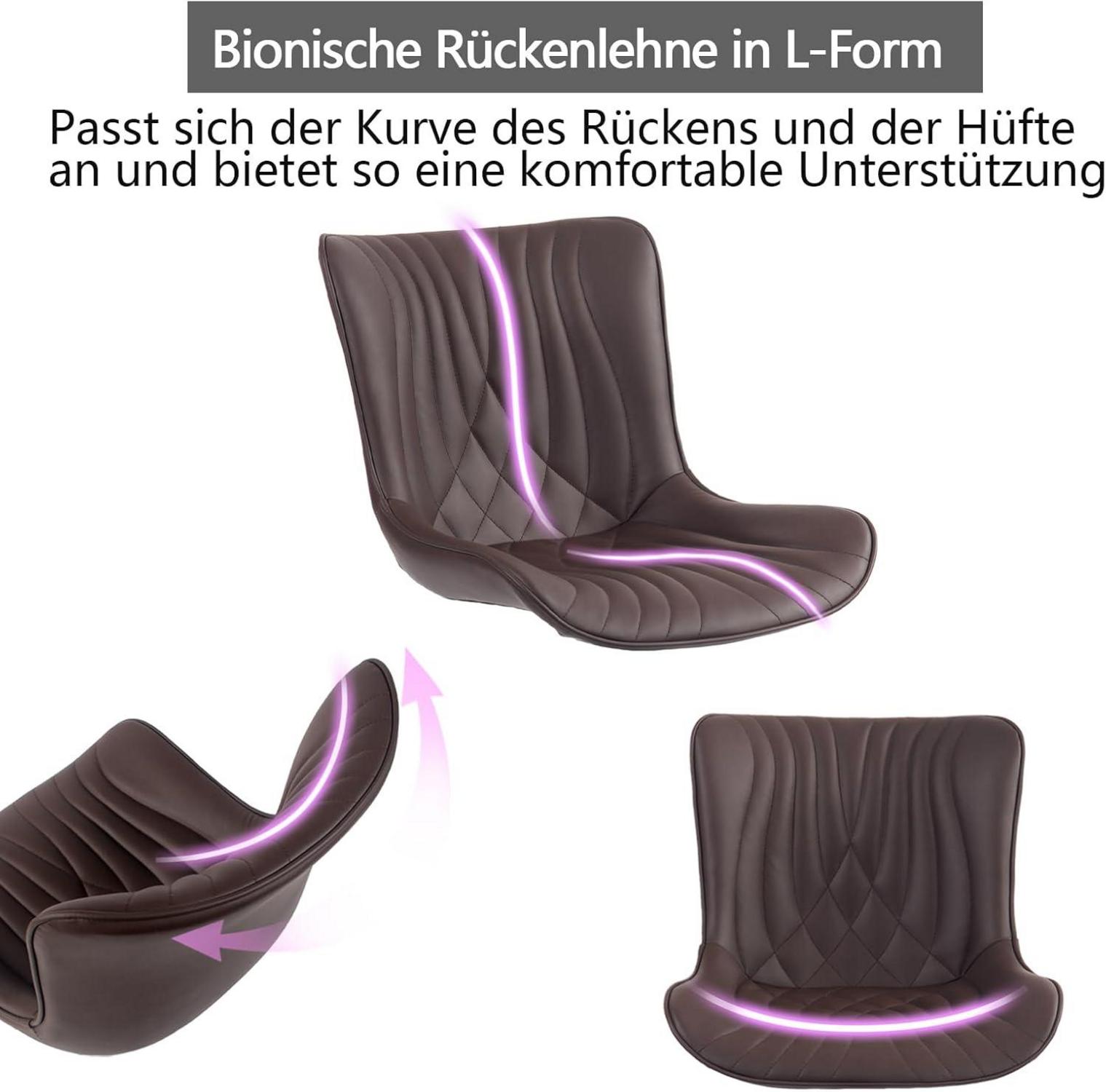 YOUTASTE Bürostuhl ergonomisch Fischschwanz Rollen höhenverstellbar