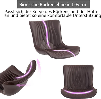 YOUTASTE Bürostuhl ergonomisch Fischschwanz Rollen höhenverstellbar