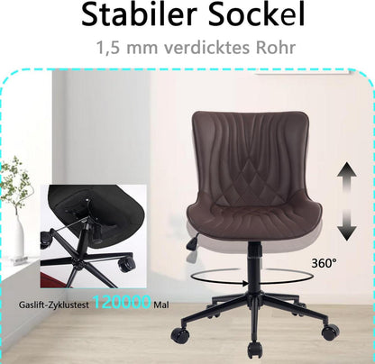 Ergonomischer Bürostuhl Fischschwanz-Design Rollen Braun