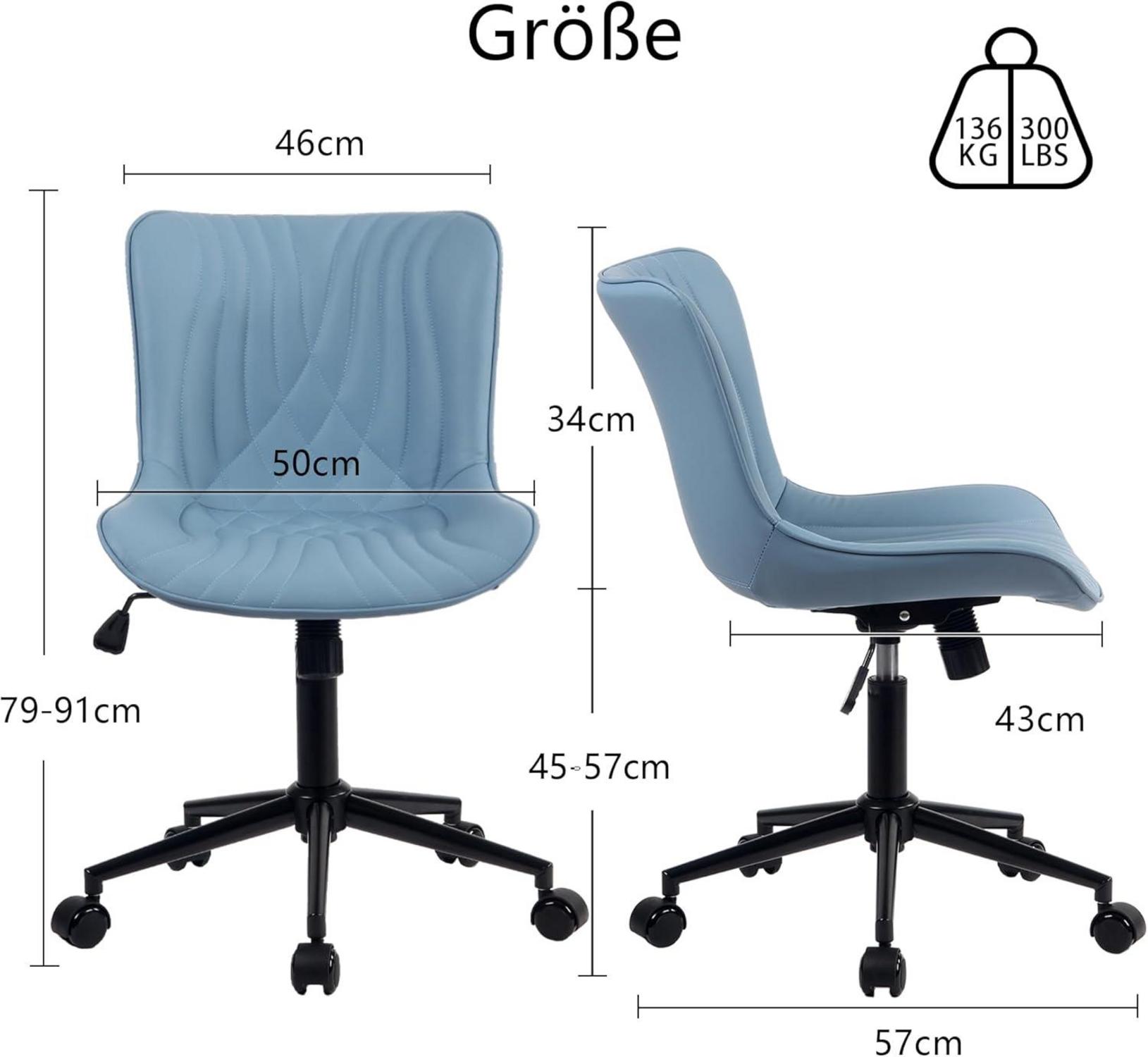 YOUTASTE Bürostuhl Ergonomischer Blu Fischschwanz-Design