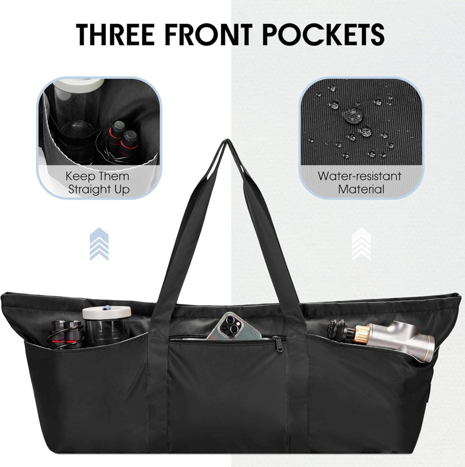 Sporttasche Damen Yogatasche mit Schuhtasche Schwarz