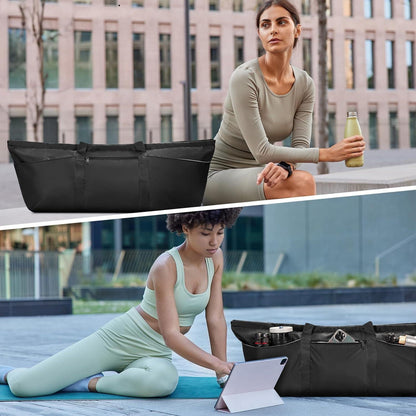 Yogatasche Damen Große Sporttasche mit Schuhfach & Nassfach Schwarz