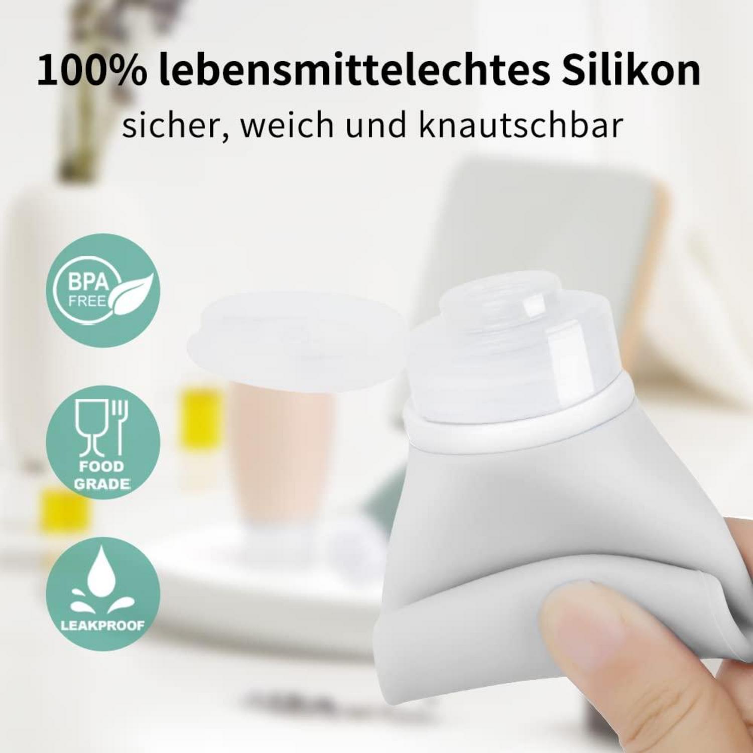 3er Set Auslaufsichere Silikon Reiseflaschen 100ml BPA-frei