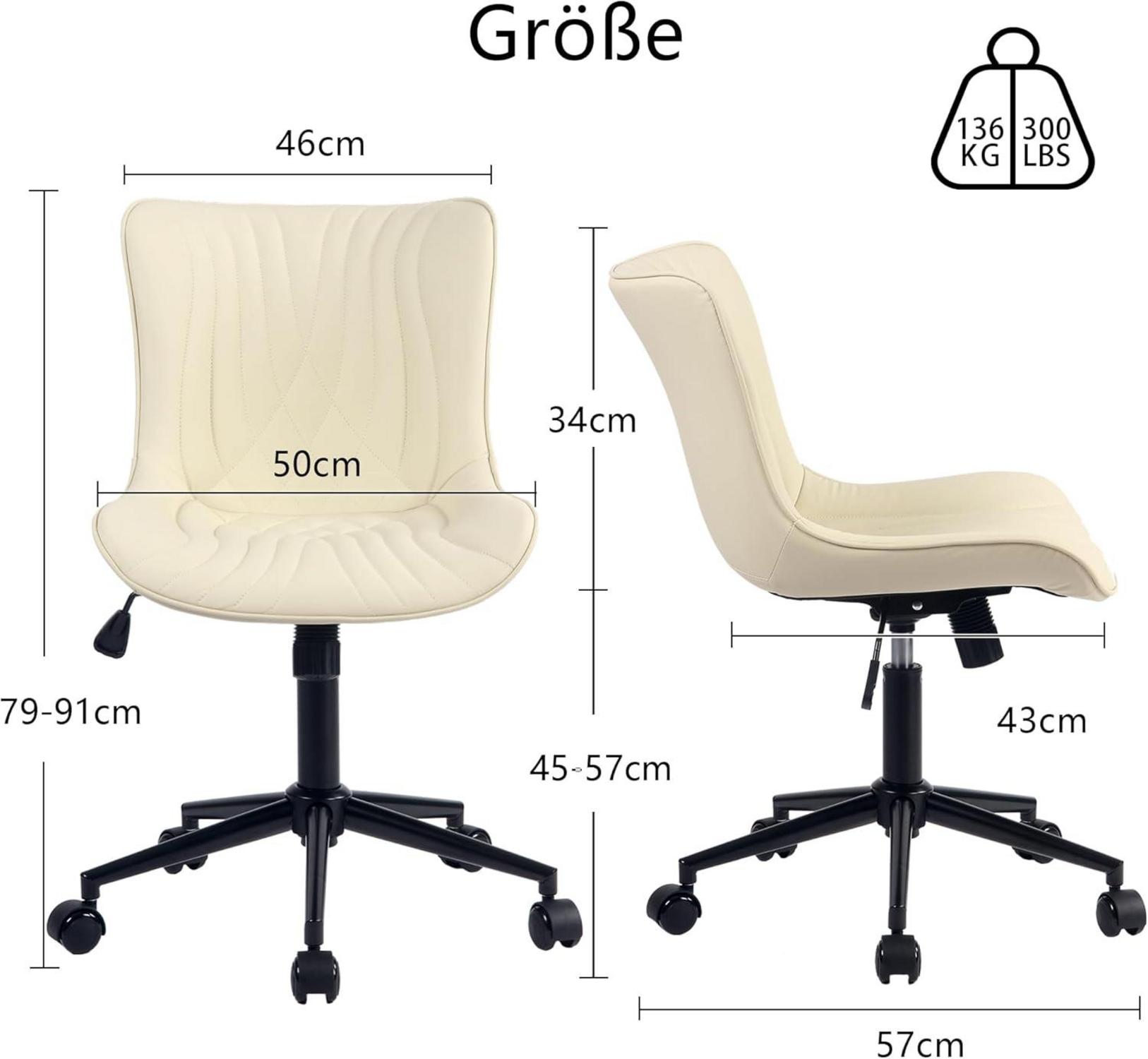 YOUTASTE Bürostuhl Ergonomischer Fischschwanz-Design Beige