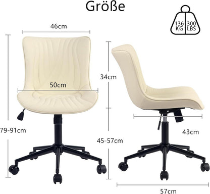 YOUTASTE Bürostuhl Ergonomischer Fischschwanz-Design Beige