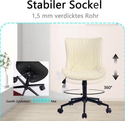Ergonomischer Bürostuhl Fischschwanz-Design Rollen Beige