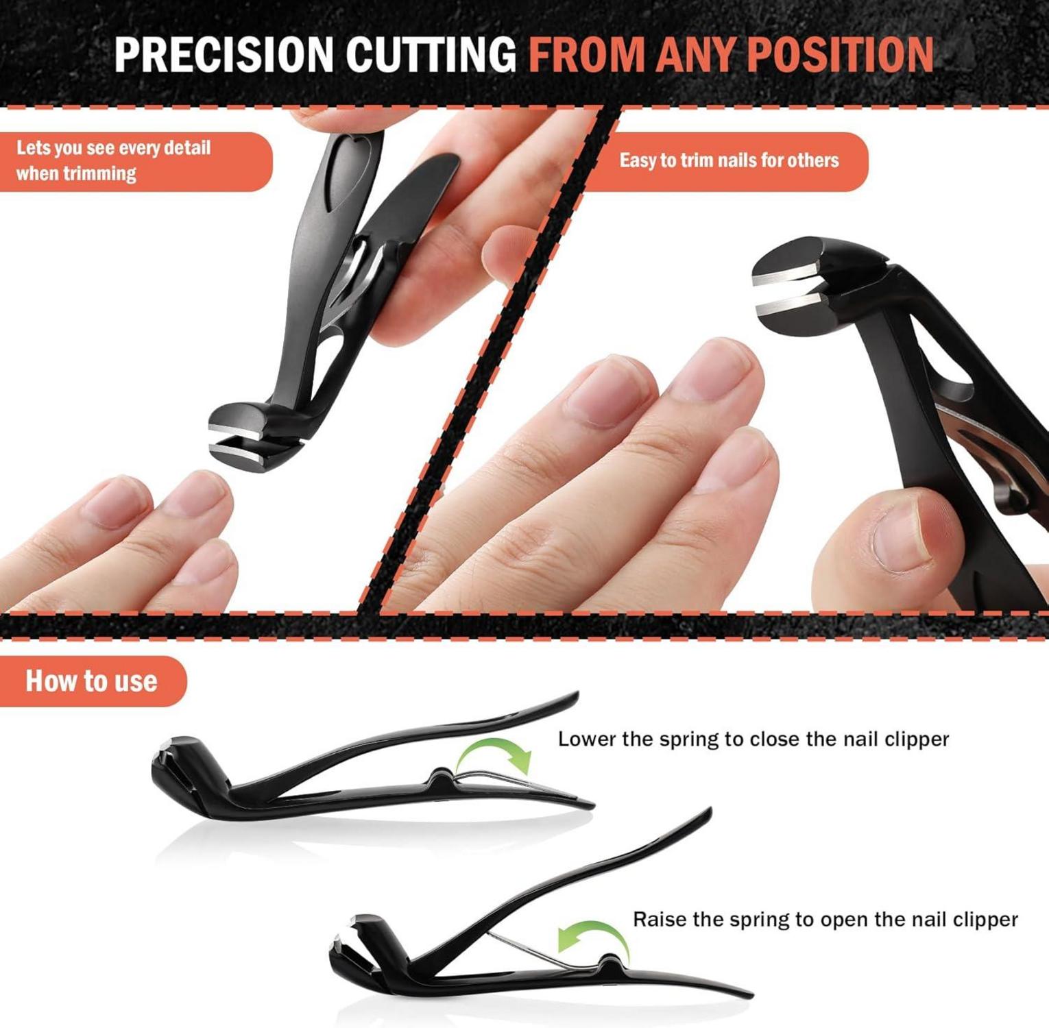 Winkelkopf-Nagelknipser für dicke Nägel, Premium-Stahl, ergonomisch