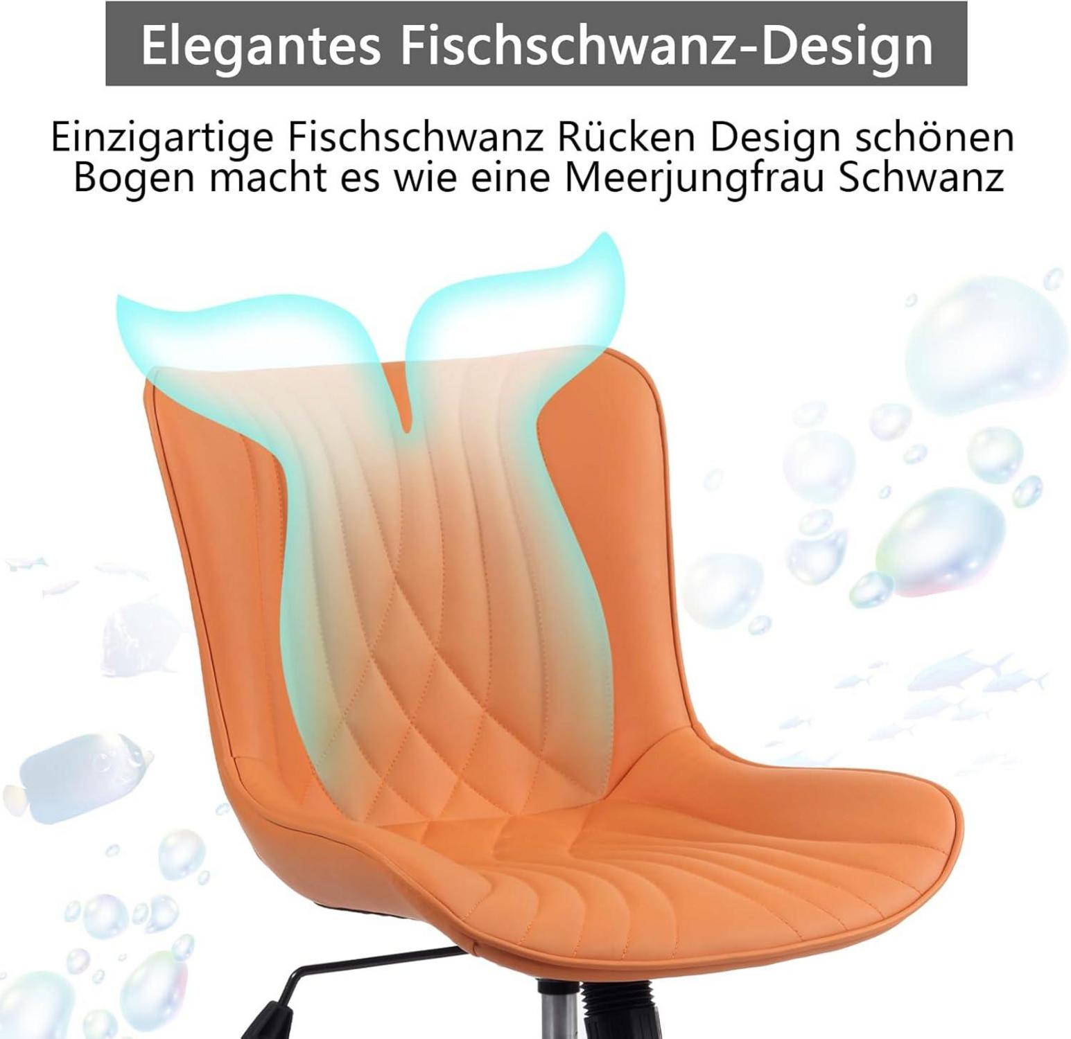 Ergonomischer Bürostuhl im Fischschwanz-Design, Drehstuhl mit Rollen