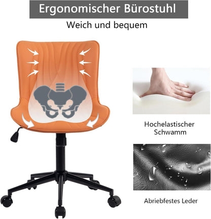 Ergonomischer Bürostuhl mit Fischschwanz-Design und Rollen, höhenverstellbar, Wippfunktion