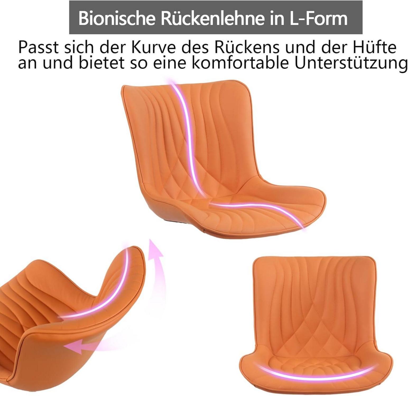Ergonomischer Bürostuhl Fischschwanz-Design Drehstuhl Rollen Homeoffice Büro
