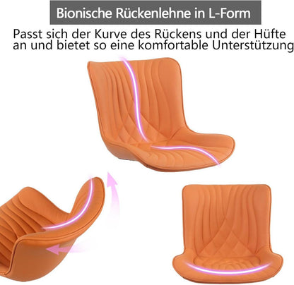 Ergonomischer Bürostuhl Fischschwanz-Design Drehstuhl Rollen Homeoffice Büro
