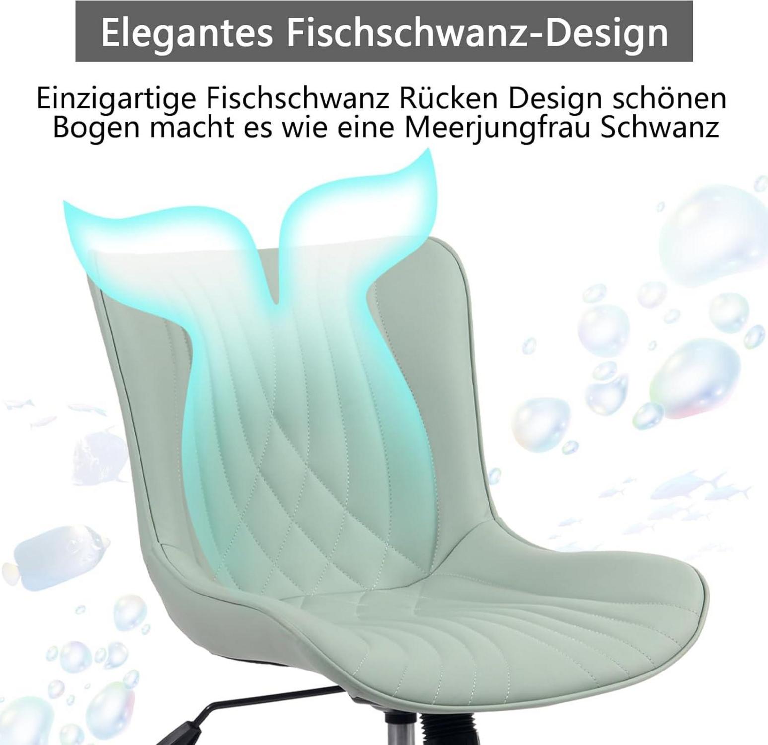 Ergonomischer Bürostuhl mit Fischschwanz-Design, MintGrün