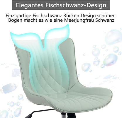 Ergonomischer Bürostuhl mit Fischschwanz-Design, MintGrün