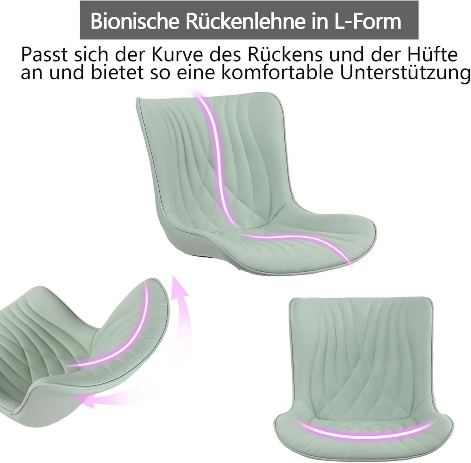 YOUTASTE Ergonomischer Bürostuhl Fischschwanz-Design MintGrün