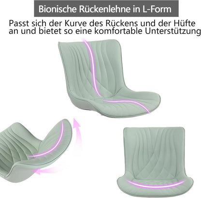 YOUTASTE Ergonomischer Bürostuhl Fischschwanz-Design MintGrün